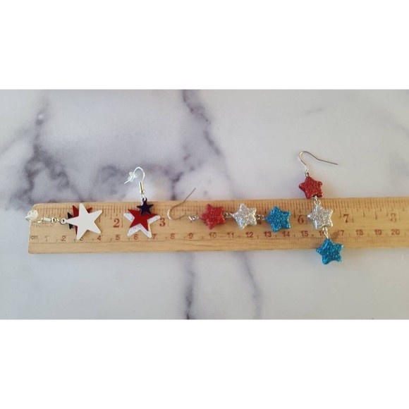 Vintage Patriotic Dangling Earrings - Picture 8 of 10